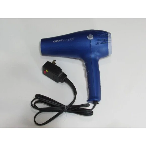 Conair Ion Shine 1875 Hair Dryer Blue Retractable Cord 3 Heat 2 Speed Settings