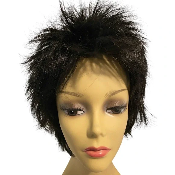 Midnight Velvet Spikey Razor Layered Wig Synthetic Jet Black Women Teens NWT