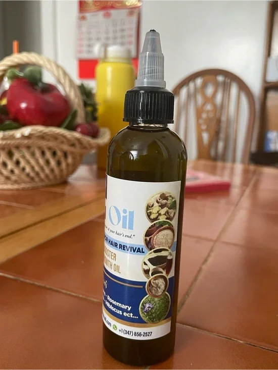 Hair Revival Scalp & Growth Oil - Dark Amber Bottle, Black Cap