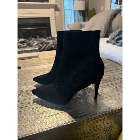 MIA Black Stretch Mesh Heel Booties sz 11 NWOT