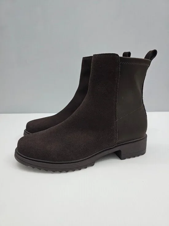 Blondo Caycie Waterproof Ankle Boot Brown Suede Chelsea Zip Fall Comfort Women 8