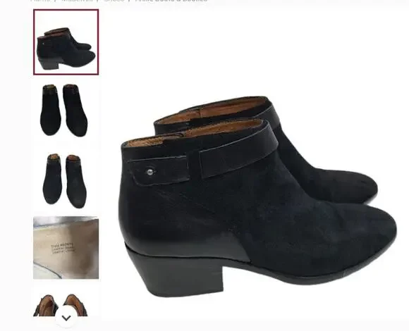 Madewell Charley ankle Boot Size 8.5 black leather/suede