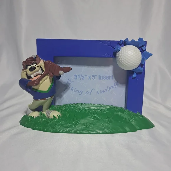 VTG 1998 Warner Bros Tazmanian Devil Golf Picture Frame 3.5