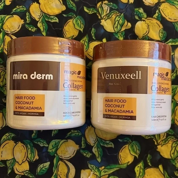 Brand New Set of 2 Hair Food Collagen Moisturizing Mask Coconut Macadamia Repair