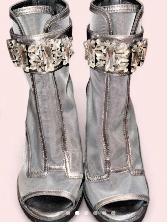 Karl Lagerfeld Paris Blayze Pewter Peep Toe