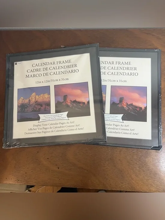 NWT Set of Two Michaels Stores Calendar‎ Black Calendar Frame 12x12 Collectible