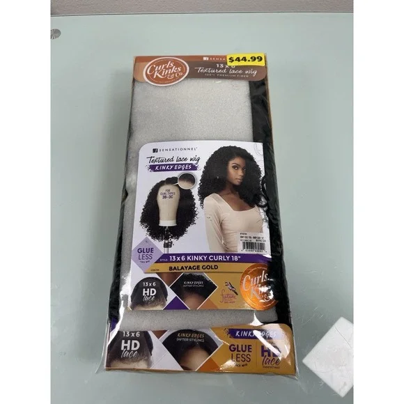 Sensationnel HD Lace Wig 13x6 Kinky Curly‎ 18 Balayage Gold KE13K6C18
