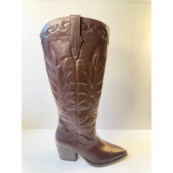 Crown Vintage Womens Western Boots Leather Brown US 7