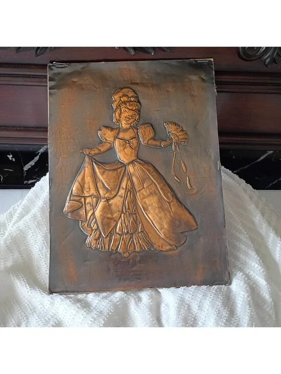 Art Hammered Cooper Victorian Lady