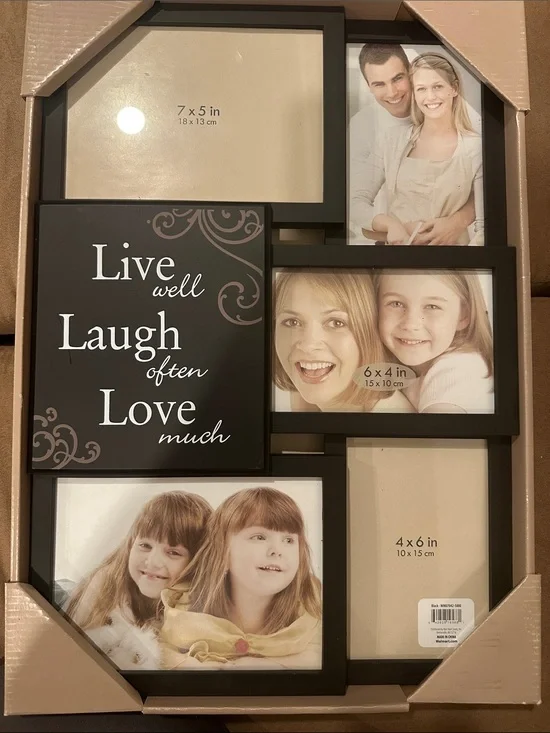 Live Well Laugh Often Love Much Black Multi-Opening Collage Frame
