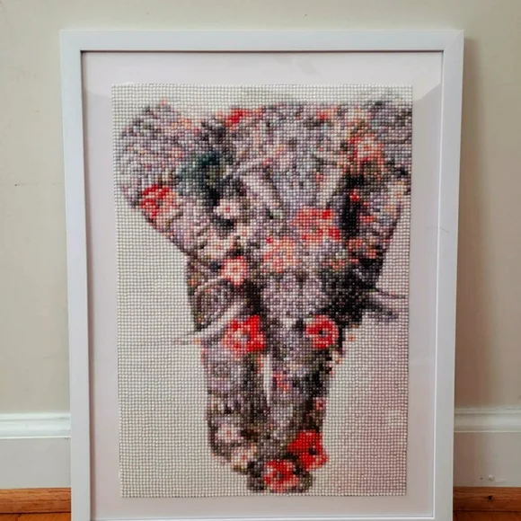 Handmade Elephant Framed 5D Diamond Kit - 12