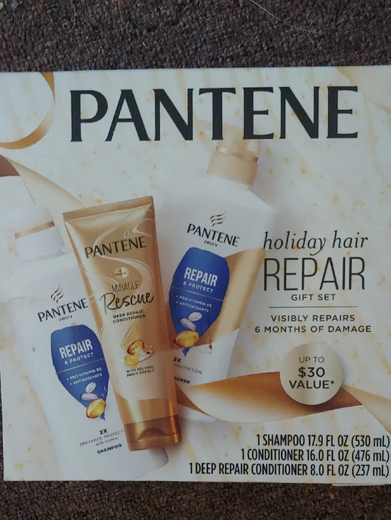 Pantene Holiday Hair Repair Gift Set -‎ Gold & Blue