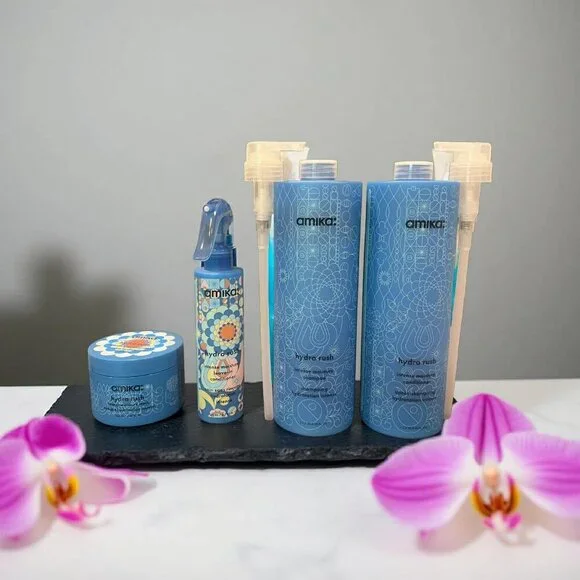 Amika Moisture Minded Hydro Rush Hydration Shampoo Conditioner Mask Leave In 33.