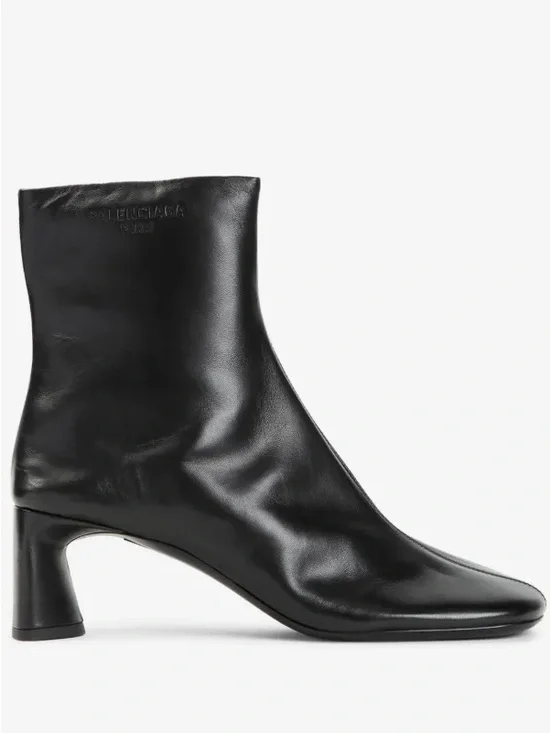Balenciaga 60mm Duty Free Black Leather Ankle Boots, Size 36, NEW $995