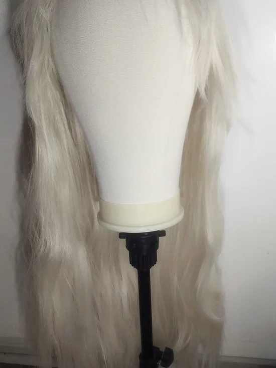 Long Platinum Blonde Synthetic Wig for Women