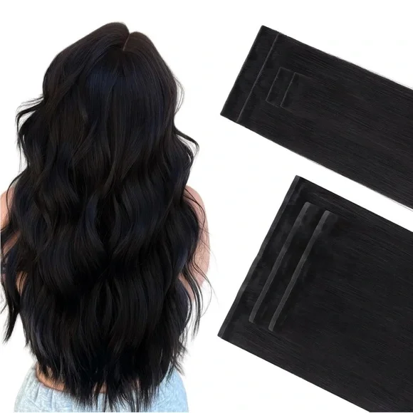 Goo Goo Black Remy Human Hair Seamless 18 Inch Clip In Hair Extensions