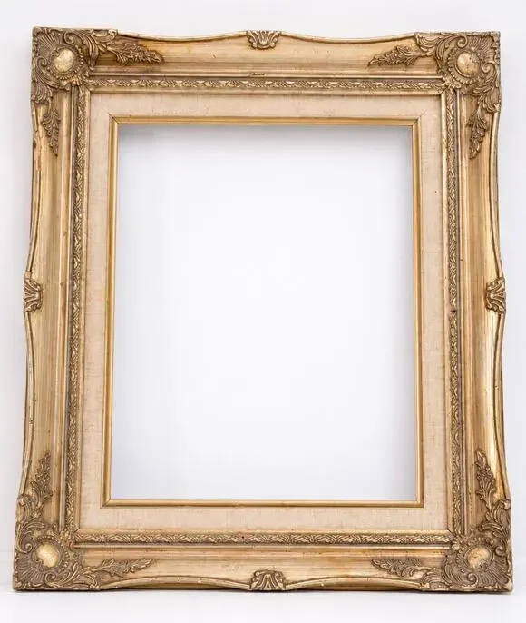 Mid Century French Style Gold Ornate Wooden Montparnasse Rococo Picture Frame