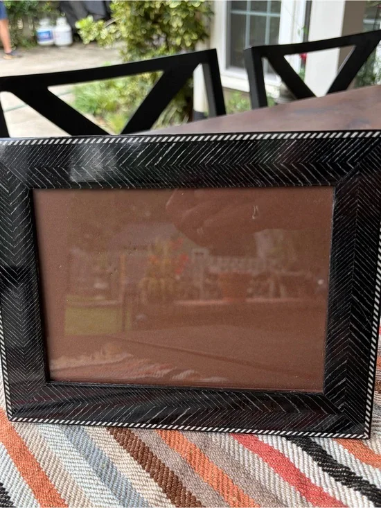 Natalia Italian Made Wooden Herringbone 5” x 7” Picture Frame