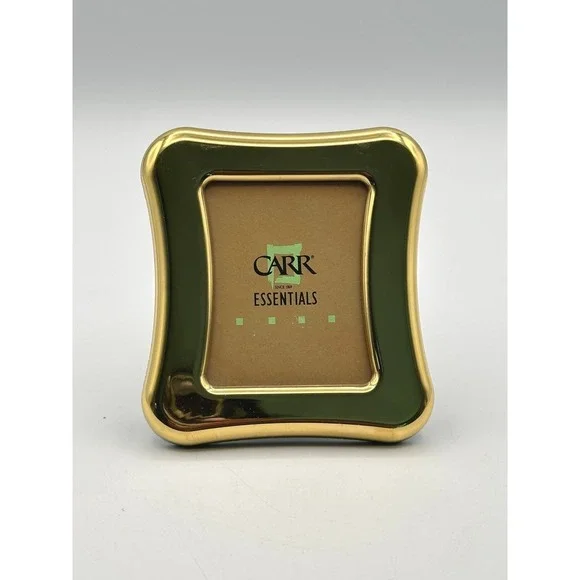Carr Essentials Vintage Polished Brass Picture Frame 4x3.5 Curved Gold Tabletop