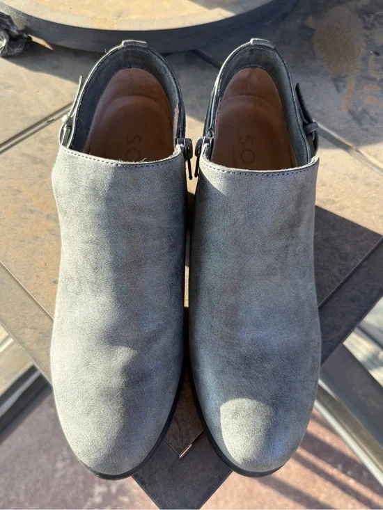 Soul Naturalizer Gray Ankle Booties with Side Zip 9W
