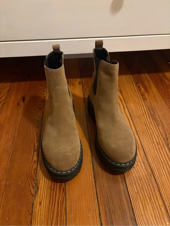 March Fisher Suede Chelsea Booties in Taupe