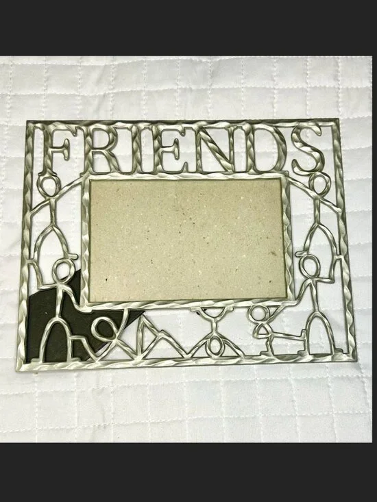 FRIENDS Vintage Twisted Iron Picture Frame with Stick Figure Design