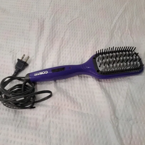 Conair Diamond-Brilliant Ceramic Smoothing‎ Hot Brush Purple Hair Straightener
