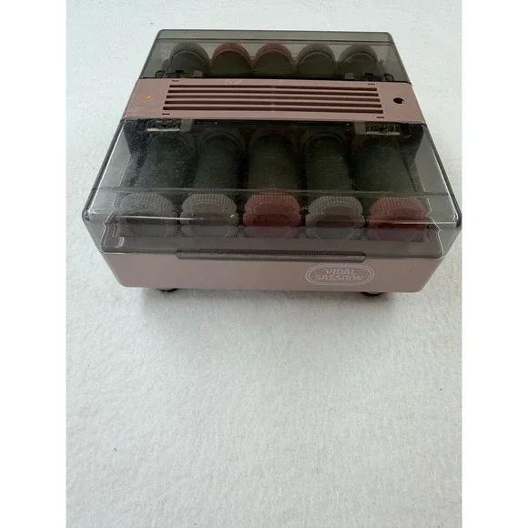 Vidal Sassoon VS371 Hairsetter Dual Voltage Travel Hot Rollers Pink 10 Piece Set