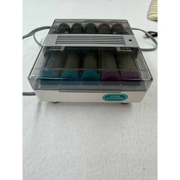 Vidal Sassoon VS 371 Hairsetter Dual Voltage Travel Hot Rollers 10 Flocked Pins