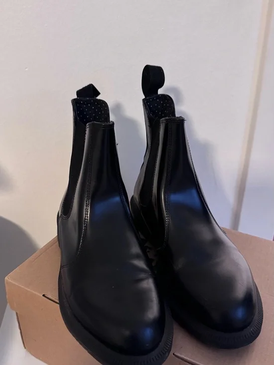 Dr. Martens Black Flora Polished Smooth Chelsea Boot Box
