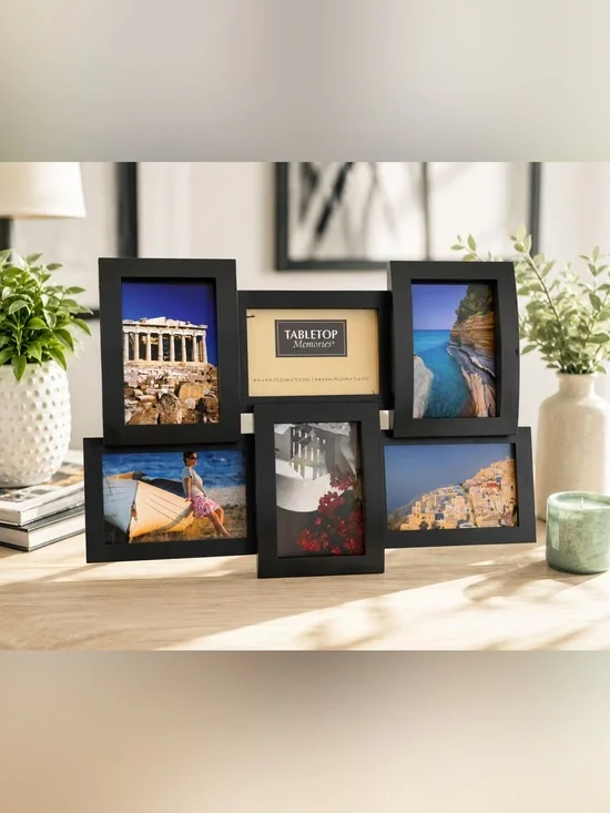 Tabletop Memories Black 6-Opening Photo Collage Frame 18