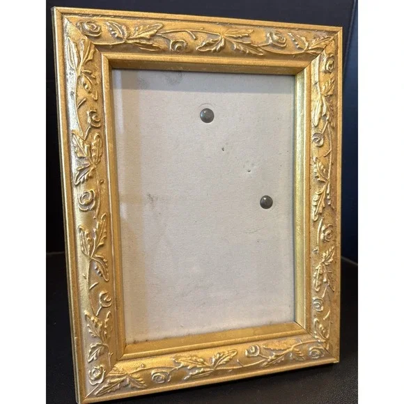 Gold Wood Ornate Filigree Flowers‎ Rose Picture Frame 7 X 5 Free Standing