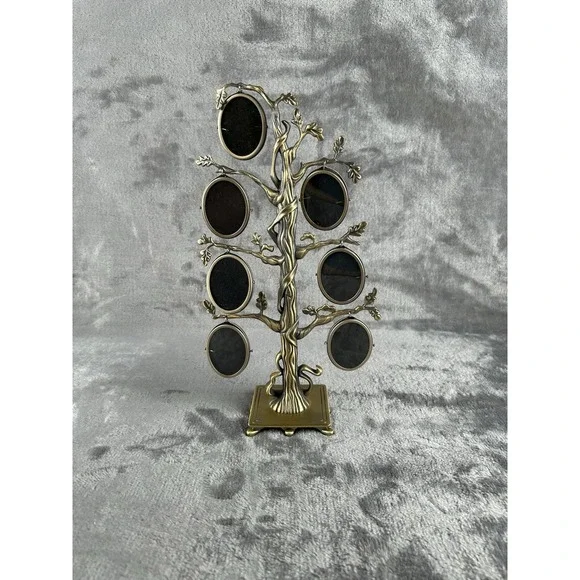 Burnes Of Boston Vintage Brass Family Tree Photo Frame‎ Oval Shaped Frames