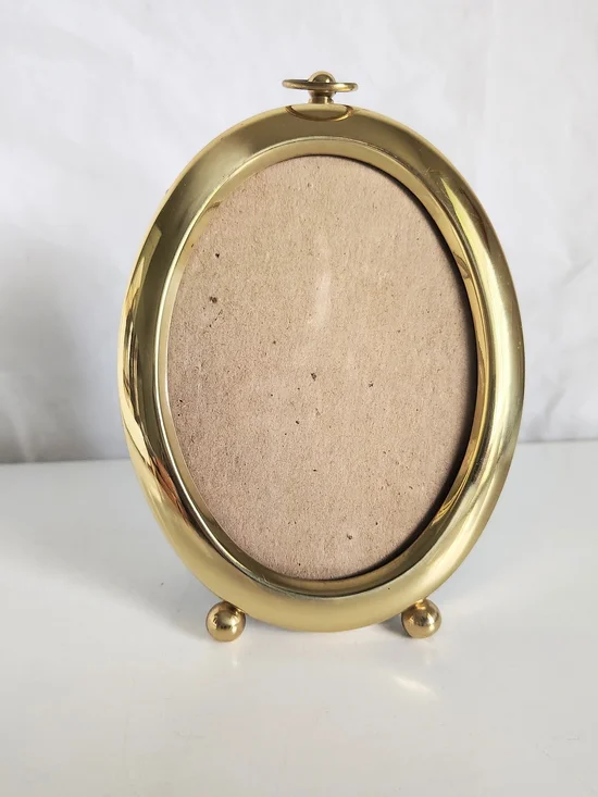 Vintage Brass Tabletop Wall Oval 3