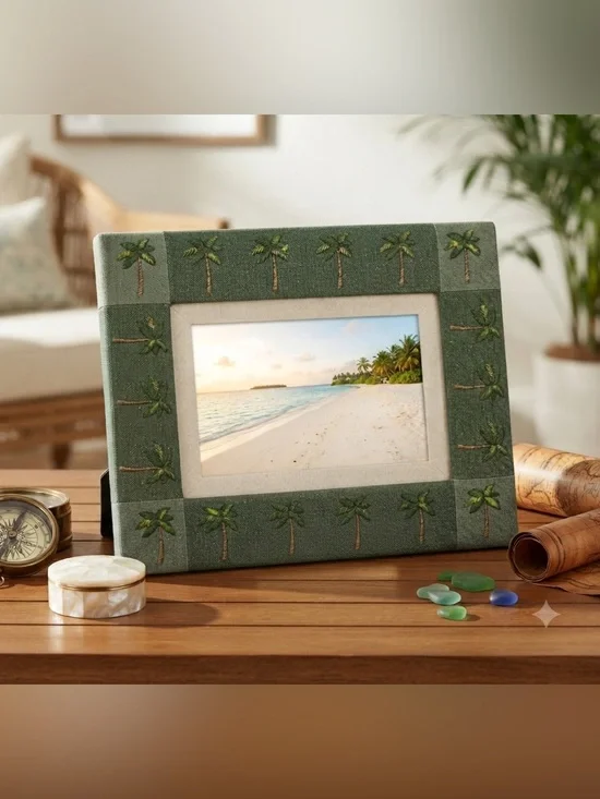 Palm Tree Vintage Green Photo Frame
