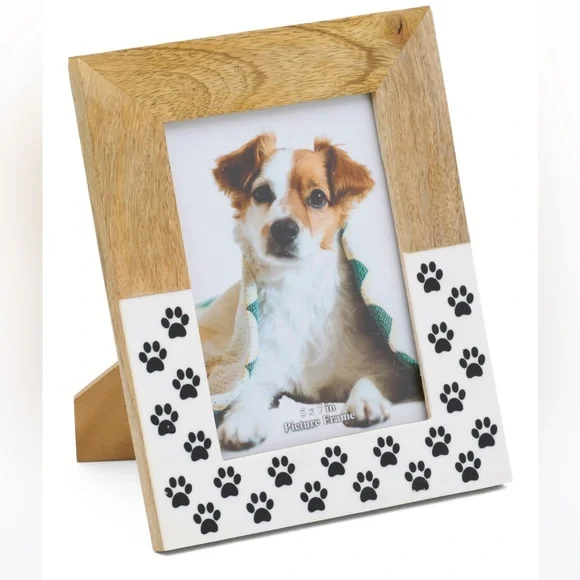 Wooden Picture Frame with Paw Print Design