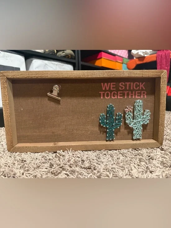Cactus String Art Wall Decor in Teal & Mint photo frame