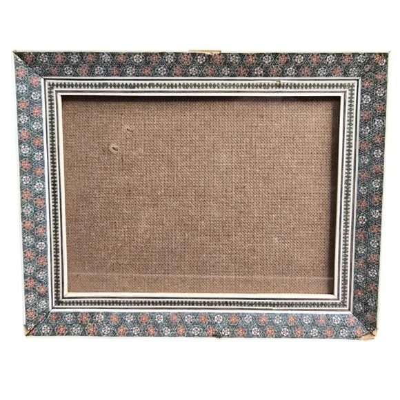Vintage Middle Eastern Khatam Kari Inlay Marquetry‎ Wood Frame Geometric Mosaic