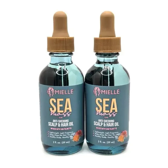 NEW Mielle Sea Moss Blend Anti-Shedding Scalp & Hair Oil 2 Fl Oz 2pk