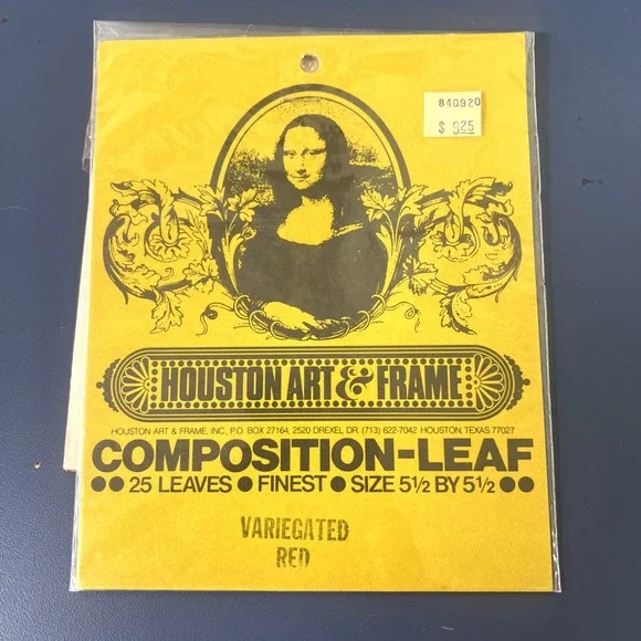 New* Houston Art And Frame‎ Red Composition Leaf 5½x5½ 25 Fine Sheets Each Pkg.