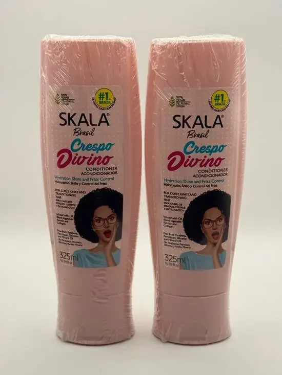 Skala Crespo Divino Conditioner Curly Hair 325ml Each Lot of 2 Vegan New Brazil