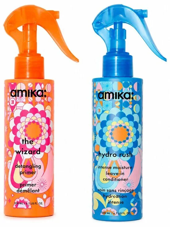 Amika The Wizard Detangling Primer + Hydro Rush Leave-In Conditioner Duo 6.7 oz