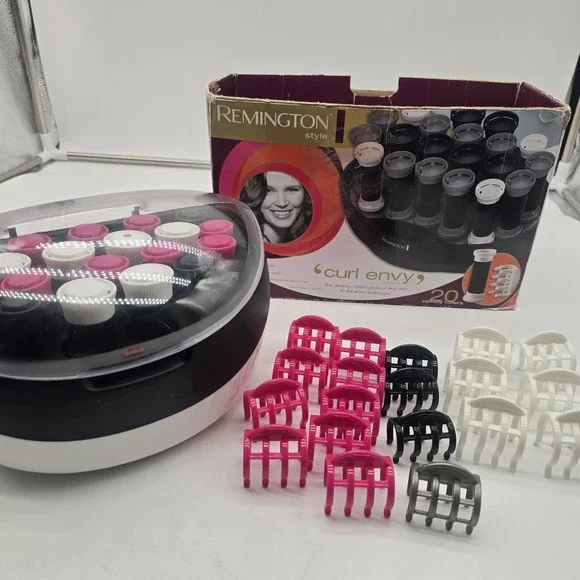 Remington KF-20i Ionic Hot Velvet Rollers‎ Curlers & Comfort Clips New, Sealed