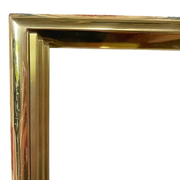 Vtg gold art nouveau regency‎ 3.5x5 Picture Frame Ornate column Geomeric