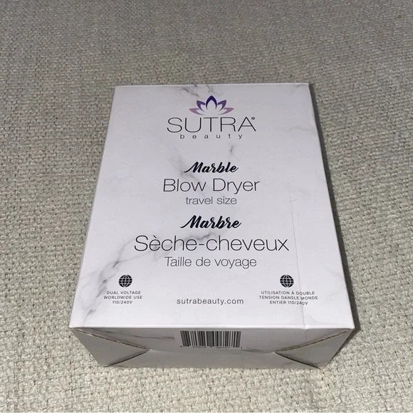 SUTRA Beauty Marble Travel Size Blow Dryer 1000 Watt 2 Speed Lightweight