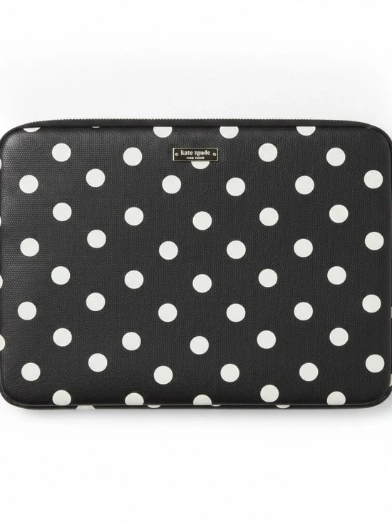 kate spade Black and White Polka Dot Neoprene Tablet Sleeve 13x9