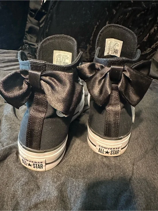 Converse Platform High Tops with Satin Bow
