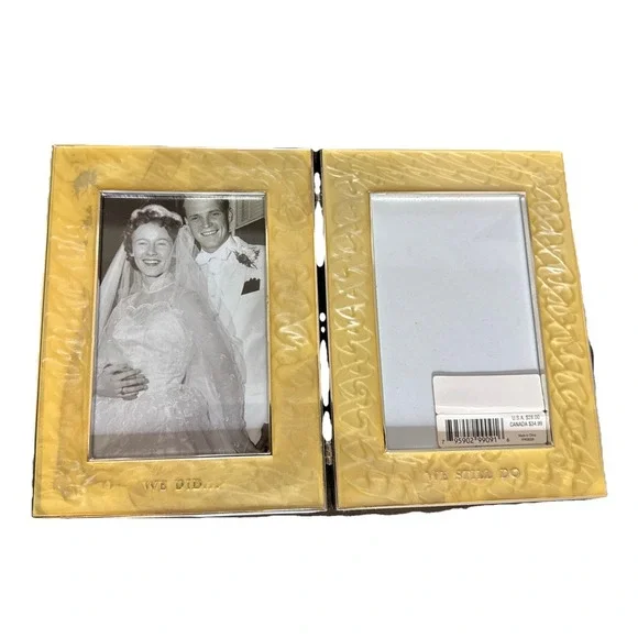 Hallmark WE DID...WE STILL DO Anniversary Pearl Enamel Double Picture Frame 4x6