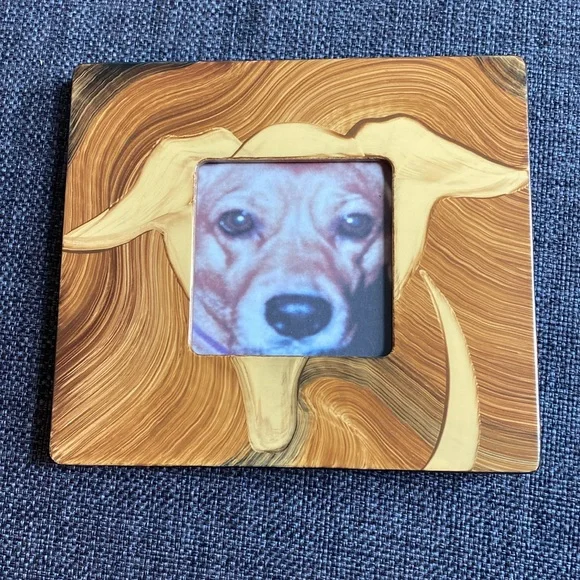 🐕 NWT Grant-Norén Hand Painted Dog Picture Frame, 4x4, Unique Gift, Lacquered