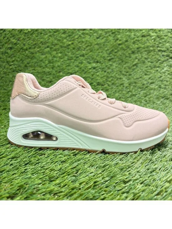 Skechers Uno Shimmer Away Womens Size 6.5 Pink White Running Shoes Sneakers
